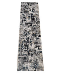 Fine Navy / Grey Modern Passage Rug Runner - 300 x 80 cm