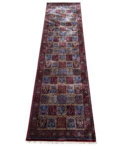 Fine Red Bakhtiyari Machine Made Passage Runner Rug