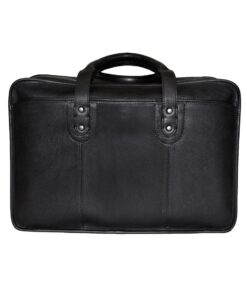 Fino 1718B-167 Full Grain Italian Aniline Nappa Leather Messenger Bag - Black