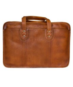 Fino 1718B-167 Full Grain Italian Aniline Nappa Leather Messenger Bag - Coffee