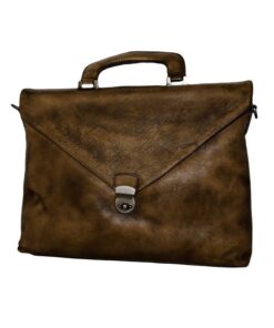 Fino 1718B-256 Full Grain Aniline Nappa Genuine Leather Messenger Bag - Bronze