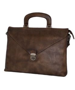 Fino 1718B-256 Full Grain Aniline Nappa Genuine Leather Messenger Bag - Brown