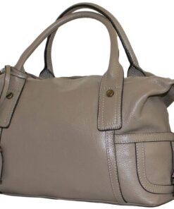 Fino 5036 Full Grain Genuine Leather Textured Bag - Cloud Grey