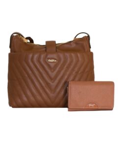 Fino BK-111+993-093 Faux Leather Fashionable Design Handbag with Purse