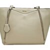 Fino BK-116 Faux Leather Classic Tote Shoulder Bag - Beige