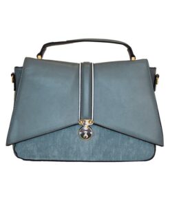 Fino BK-117 Faux Leather Elegant Satchel Handbag - Blue