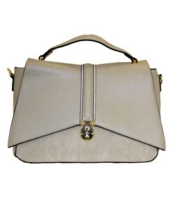 Fino BK-117 Faux Leather Elegant Satchel Handbag - Grey