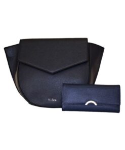 Fino BK-127+51156 Faux Leather Trapeze Handbag with Purse Set