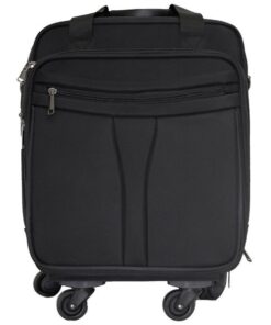 Fino BSXB Wheeled Nylon 14" Executive Pilot Case On 4 Wheels - Black