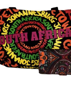 Fino Canvas Rainbow Color Tote with all SA Landmarks with Purse