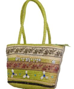 Fino CJK-05046 Exotic Style Straw Beach Bag & Shopping Bag - Green