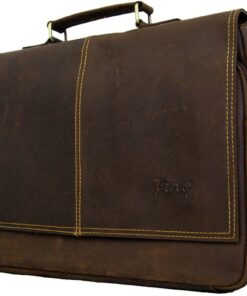 Fino Crazy Horse Waxed Full Grain Genuine Leather Bag-8419-2# - Coffee