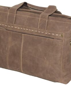Fino Crazy Horse Waxed Full Grain Genuine Leather Bag - Brown