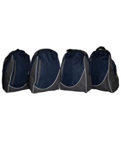 Fino DL-1001 Pocket Design Grade R - 2 School Backpack Combo Set of 4 - Blue