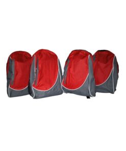 Fino DL-1001 Pocket Design Grade R - 2 School Backpack Combo Set of 4 - Red