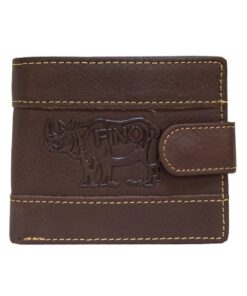 Fino DWS-1803 Genuine Leather Rhino Design Card Holder Wallet with SD Card Holder & Box