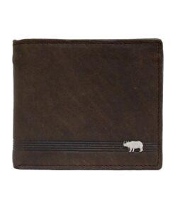 Fino DWS-820S Genuine Leather Bi-fold Card Wallet with Box - Dark Brown