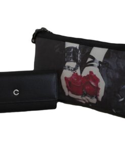 Fino Faux Leather Crossbody Clutch Bag with Deatachable Chain & Purse Set