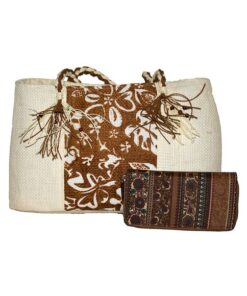 Fino FJ-4572+880-798 Straw Beach & Shopping Fashion Bag with Purse