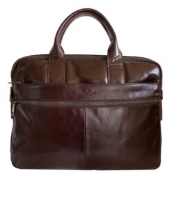 Fino FN8805 Genuine Leather Unisex Business Messenger/ Briefcase - Brown