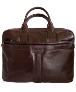 Fino FN8806 Unisex Business Genuine Leather Messenger/ Briefcase - Brown