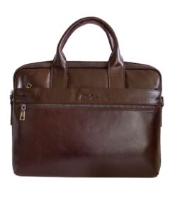 Fino FN8808 Unisex Genuine Leather Business Messenger/ Briefcase - Brown