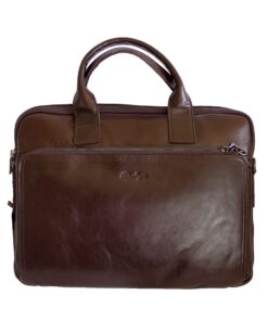 Fino FN8809 Unisex Business Genuine Leather Messenger/ Briefcase - Brown
