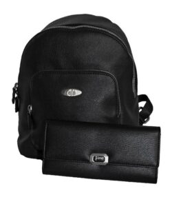 Fino G-9116+51333 Faux Leather Backpack with Purse - Black