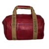 Fino GIO-A153 Faux Leather Duffel or Overnight Travel Bag - Red