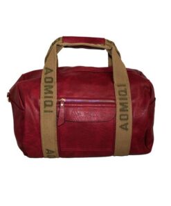 Fino GIO-A153 Faux Leather Duffel or Overnight Travel Bag - Red
