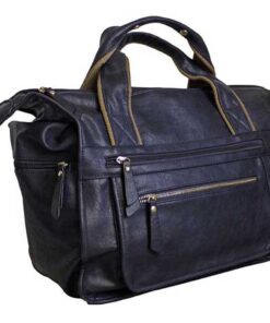Fino GIO-A157 Duffel Bag Faux Leather Weekender Luggage Travel Bag - Blue