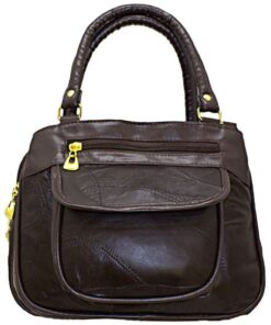 Fino GW-80398 Genuine Patch Leather Multi-Compartment Mama Sling Bag - Coffee