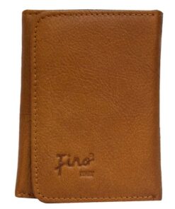 Fino GX-052 Full Grain Genuine Leather Slim Compact Card Wallet with Box - Brown