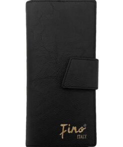 Fino HL-1407 Unisex Genuine Leather Bifold Card Holder Wallet with SD Card Holder & Box - Black