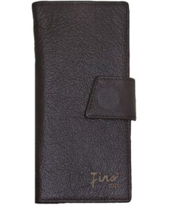 Fino HL-1407 Unisex Genuine Leather Bifold Card Holder Wallet with SD Card Holder & Box - Coffee