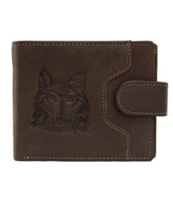 Fino HL-518/WOLF Genuine Leather Wolf Card Wallet with SD Card Holder & Box