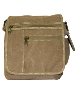 Fino HY-3348 Unisex Canvas Compact Travel Crossbody/ Sling Bag - Khaki