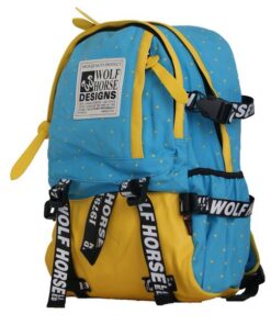 Fino K30 Wolf Horse 22L Unisex 15 Inch Laptop Backpack - Blue & Yellow