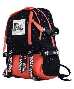 Fino K30 Wolf Horse 22L Unisex 15 Inch Laptop Backpack - Peach & Black