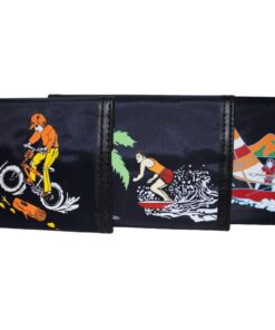 Fino LMT-3 3PC Tri-Fold Boy Card Wallet Gift Set with Surfer Design - Blue