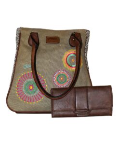 Fino MQ-8452+6002-765 Canvas Close to Nature Shoulder Bag with Purse
