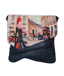 Fino SK-1558-A5 Retro London Lady Design Crossbody/ Sling Denim Bag