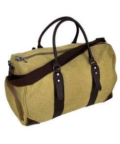 Fino SK-3070 Cotton Canvas Duffel Bag for Overnight & Weekend Luggage - Khaki