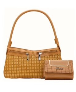 Fino SK-473+780-2017 Uniquely Designed Bamboo Woven Handbag with Purse