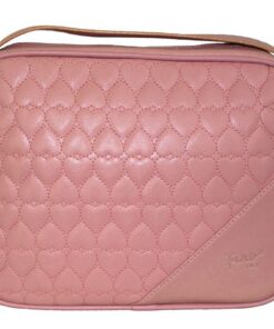 Fino SK-5525 Heart Quilted Faux Leather Shoulder Bag - Pink