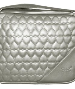 Fino SK-5525 Heart Quilted Faux Leather Shoulder Bag - Silver