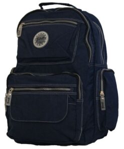 Fino SK-7716 Waterproof Ultra-Light Crinkle Nylon Multi-function School Backpack - Blue