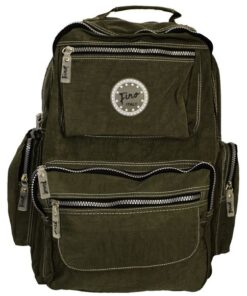 Fino SK-7716 Waterproof Ultra-Light Crinkle Nylon Multi-function School Backpack - Green