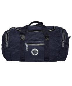 Fino SK-7717 Unisex Waterproof Ultra-Light Crinkle Washed Nylon Duffel Bag - Navy Blue