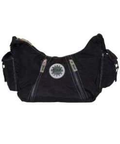 Fino SK-7723 Waterproof Ultra-Light Crinkle Nylon Handbag - Black - Unisex